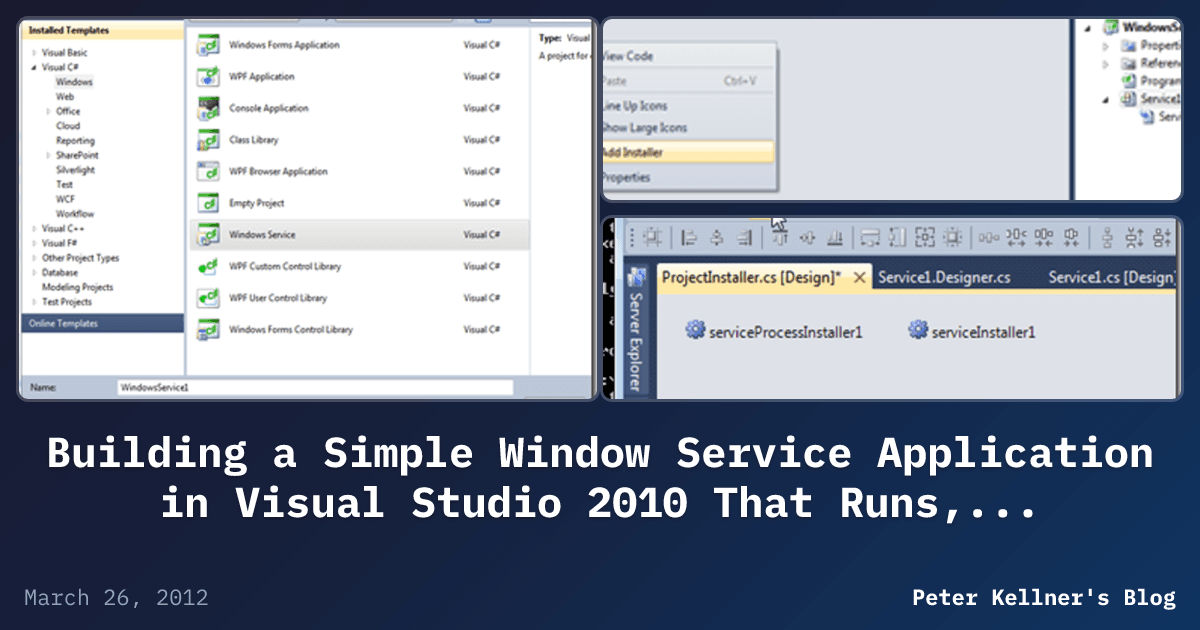 Building a Simple Window Service Application in Visual Studio 2010 That ...