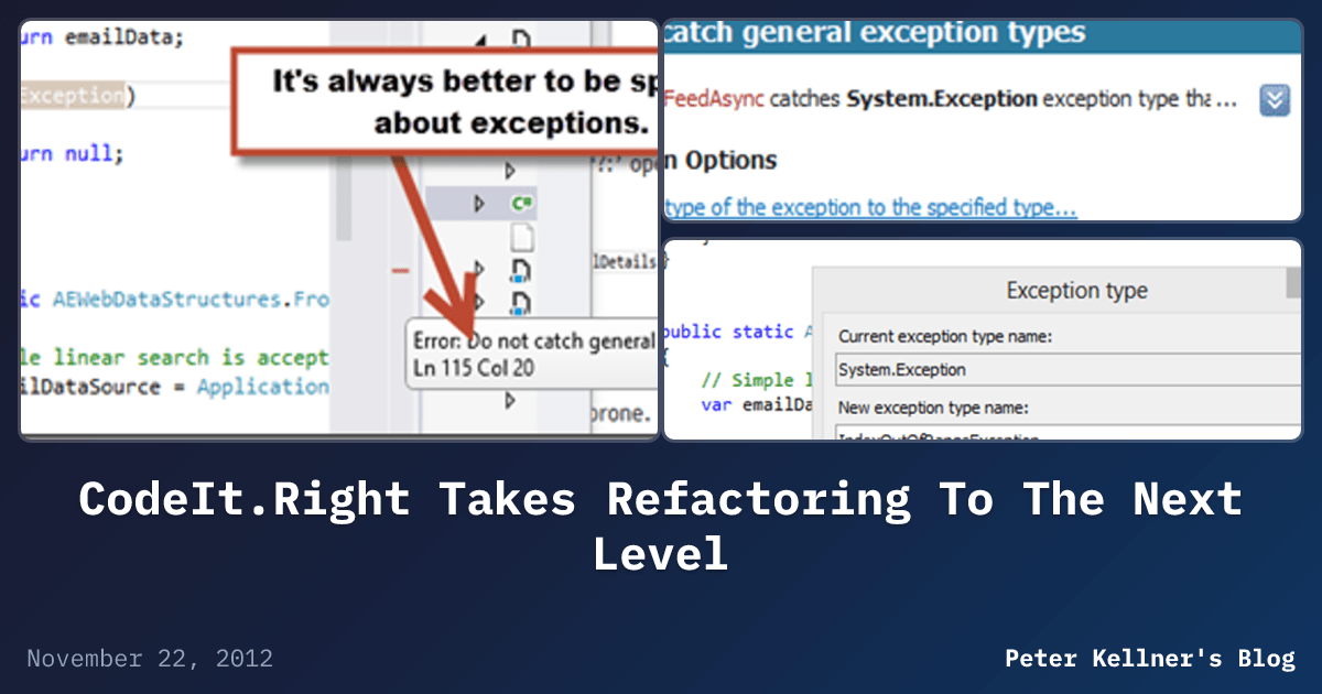 CodeIt.Right Takes Refactoring To The Next Level | Peter Kellner's Blog