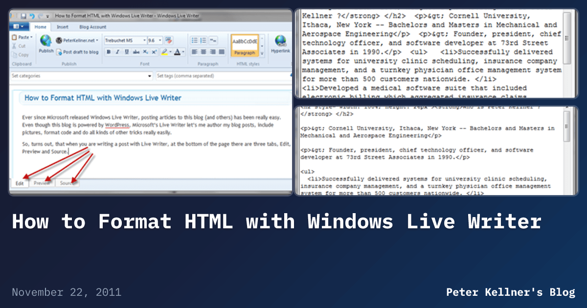 python 3.x - what's the format for writing an html... How to Format HTML with Windows Live Writer | Peter Kellner's Blog