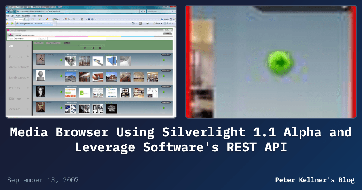 Silver Internet Browser Media Browser Using Silverlight 1.1 Alpha and Leverage Software's REST ...