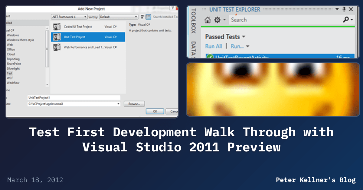Test First Development Walk Through with Visual Studio 2011 Preview ...