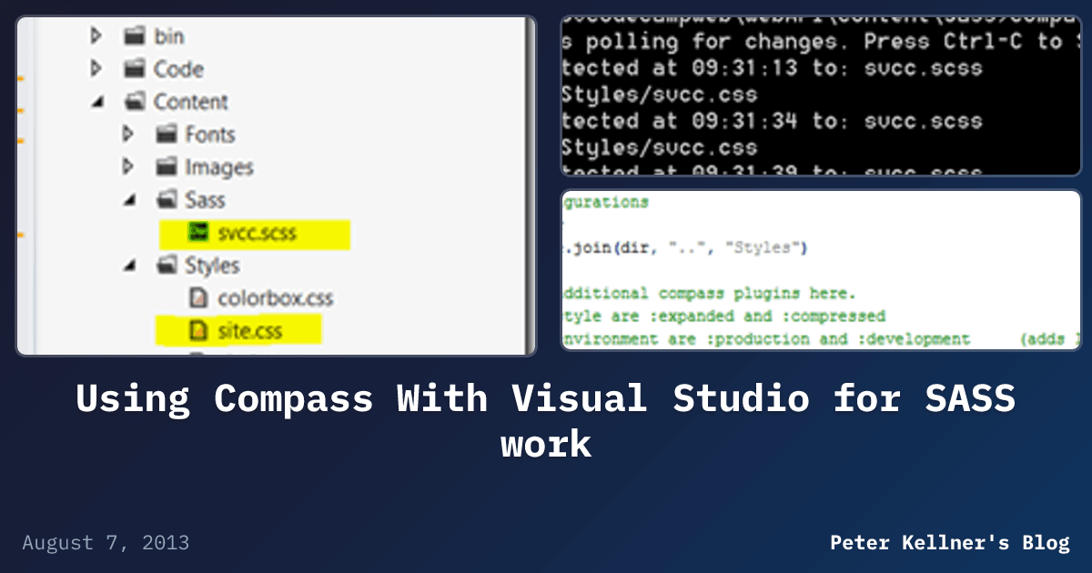 Using Compass With Visual Studio for SASS work | Peter Kellner's Blog