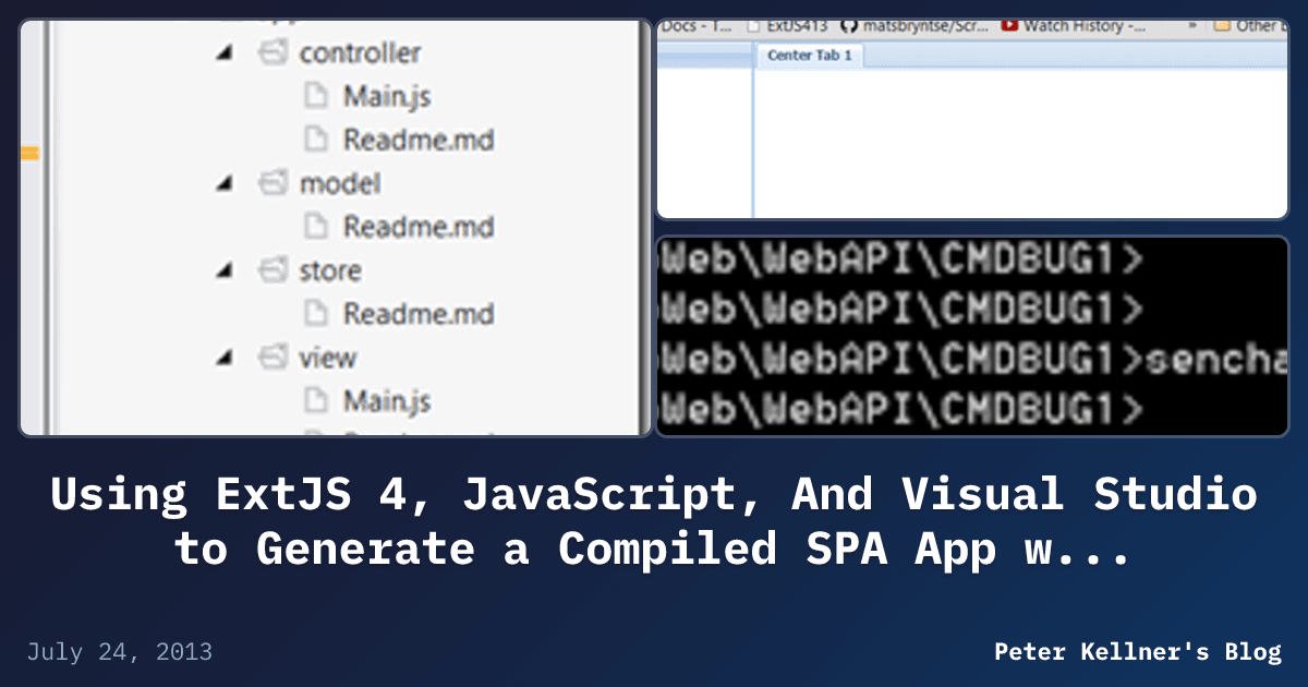 javascript : where to use javascript code scmgalaxy... Using ExtJS 4, JavaScript, And Visual Studio to Generate a Compiled SPA ...