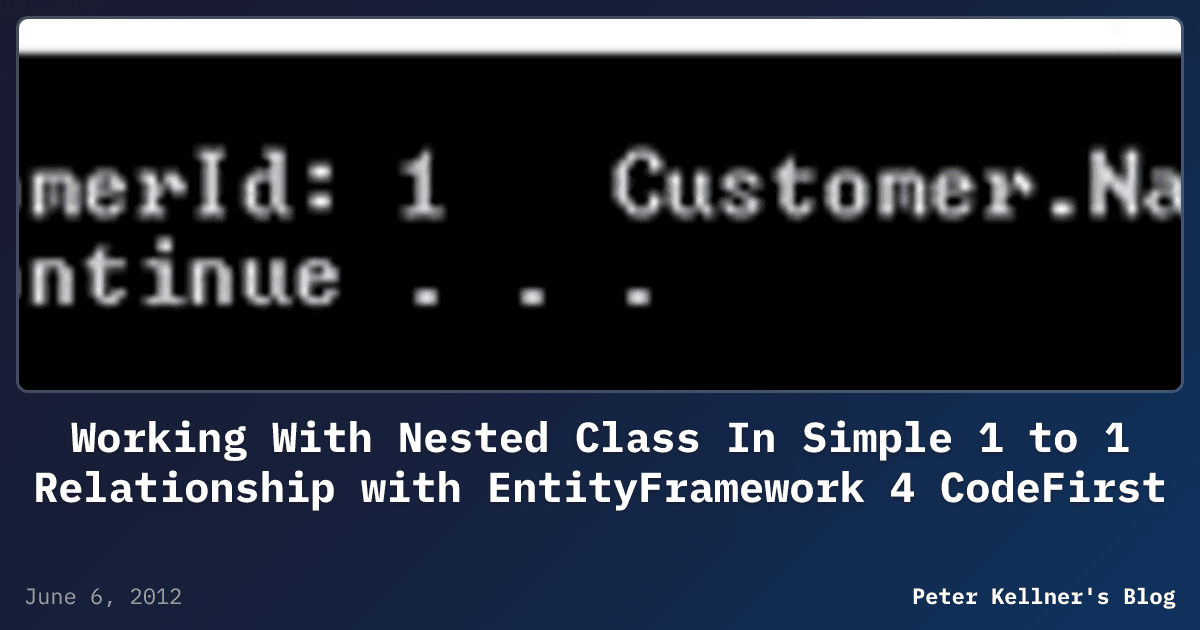 Working With Nested Class In Simple 1 to 1 Relationship with ...